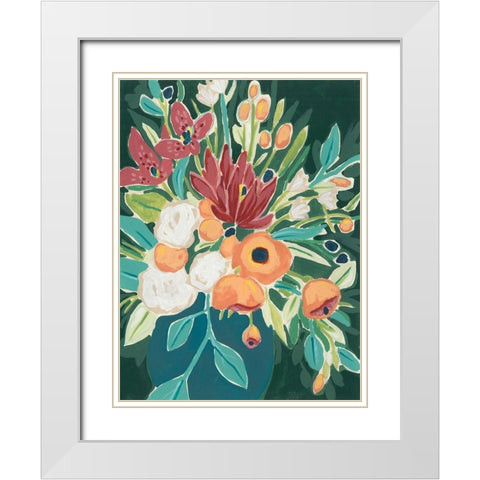 Blissful Bouquet I White Modern Wood Framed Art Print with Double Matting by Vess, June Erica