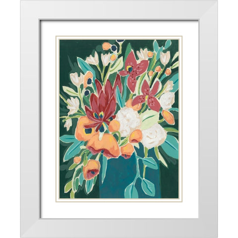 Blissful Bouquet II White Modern Wood Framed Art Print with Double Matting by Vess, June Erica