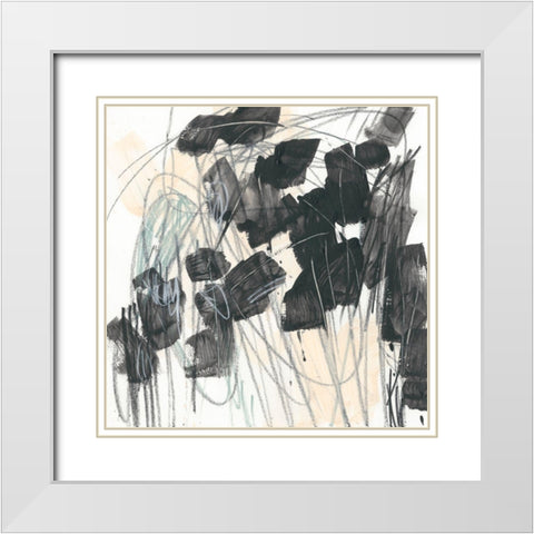 Scramble I White Modern Wood Framed Art Print with Double Matting by Vess, June Erica