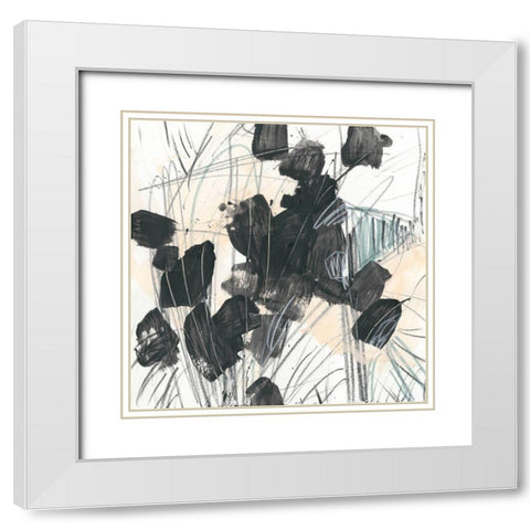 Scramble III White Modern Wood Framed Art Print with Double Matting by Vess, June Erica