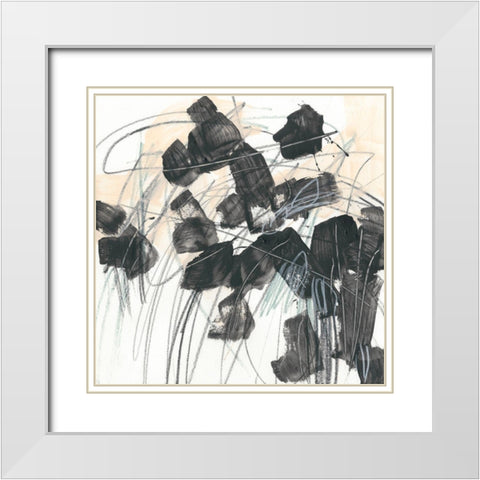 Scramble IV White Modern Wood Framed Art Print with Double Matting by Vess, June Erica