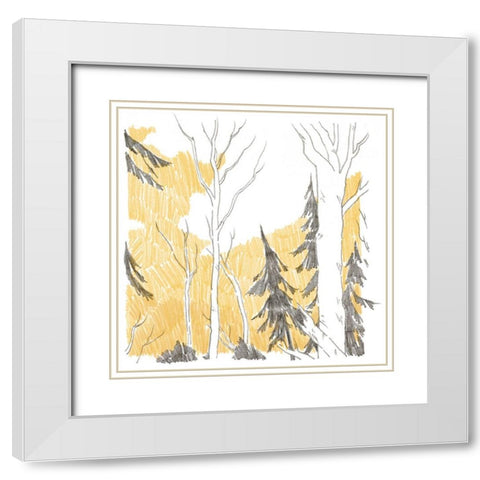 Northwood I White Modern Wood Framed Art Print with Double Matting by Green, Jacob