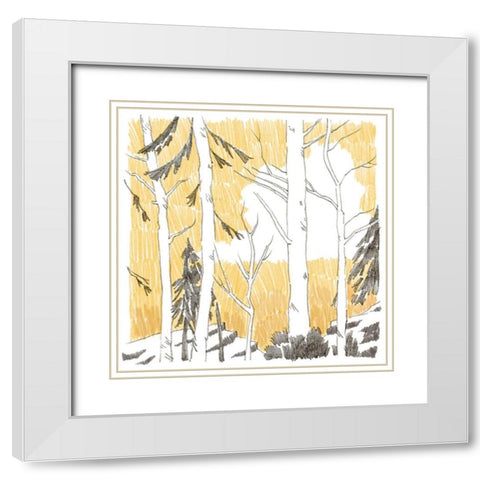 Northwood II White Modern Wood Framed Art Print with Double Matting by Green, Jacob