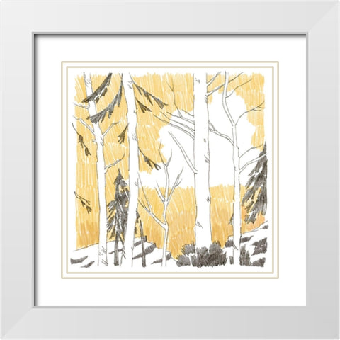 Northwood II White Modern Wood Framed Art Print with Double Matting by Green, Jacob