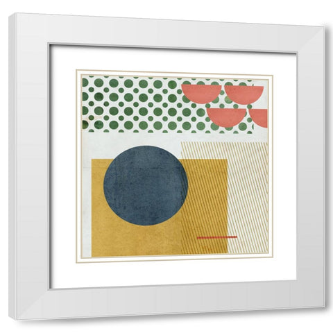 Soleil Rouge II White Modern Wood Framed Art Print with Double Matting by Wang, Melissa