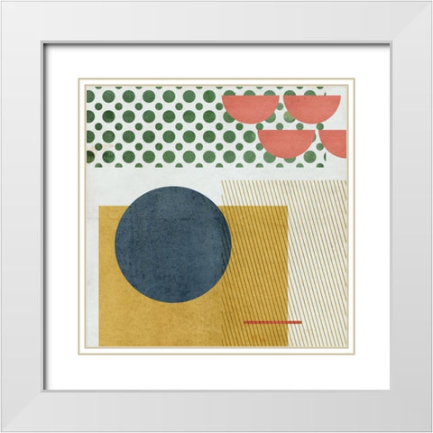 Soleil Rouge II White Modern Wood Framed Art Print with Double Matting by Wang, Melissa