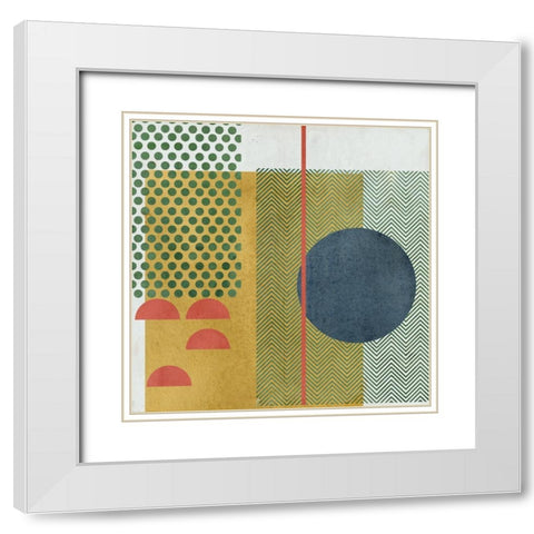 Soleil Rouge IV White Modern Wood Framed Art Print with Double Matting by Wang, Melissa