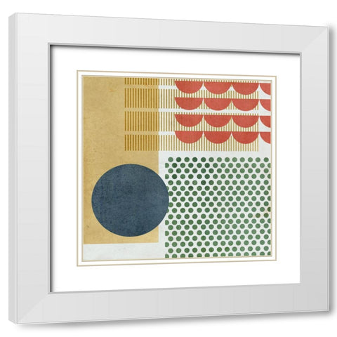 Soleil Rouge VI White Modern Wood Framed Art Print with Double Matting by Wang, Melissa