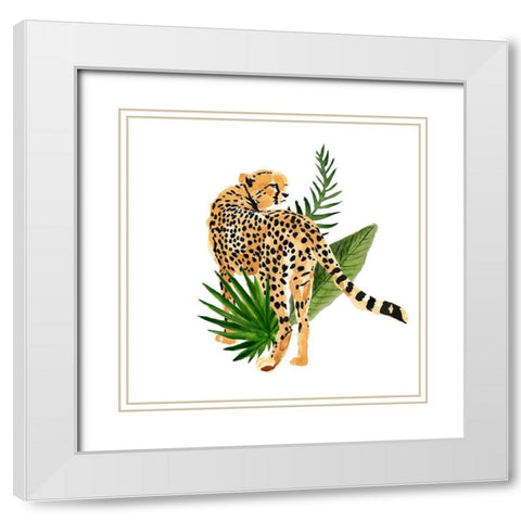Cheetah Outlook III White Modern Wood Framed Art Print with Double Matting by Warren, Annie