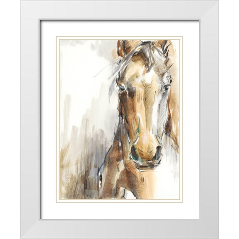 Gift Horse I White Modern Wood Framed Art Print with Double Matting by Harper, Ethan