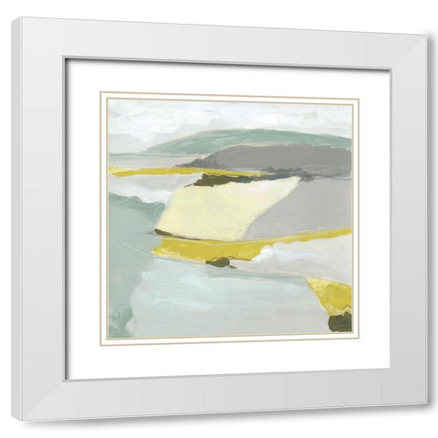 Citron Ridgeline II White Modern Wood Framed Art Print with Double Matting by Vess, June Erica