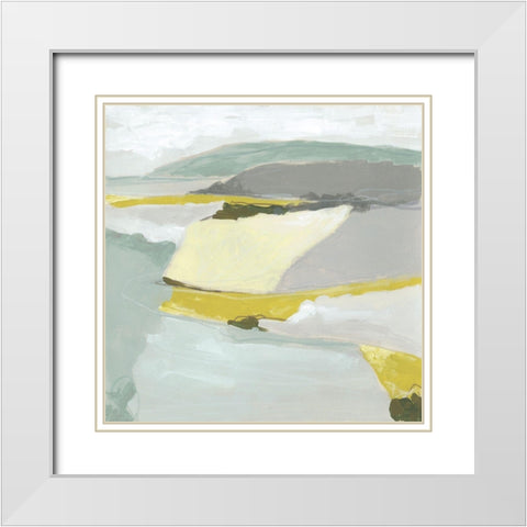 Citron Ridgeline II White Modern Wood Framed Art Print with Double Matting by Vess, June Erica