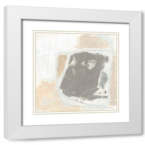 Glyph I White Modern Wood Framed Art Print with Double Matting by Vess, June Erica