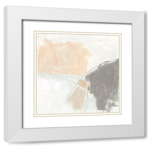 Glyph III White Modern Wood Framed Art Print with Double Matting by Vess, June Erica