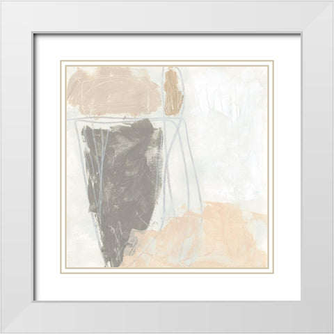 Glyph IV White Modern Wood Framed Art Print with Double Matting by Vess, June Erica