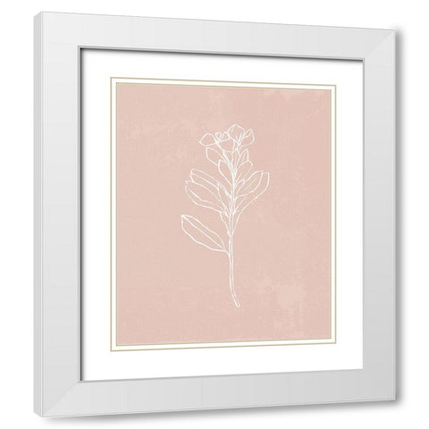 Blush Bloom I White Modern Wood Framed Art Print with Double Matting by Warren, Annie