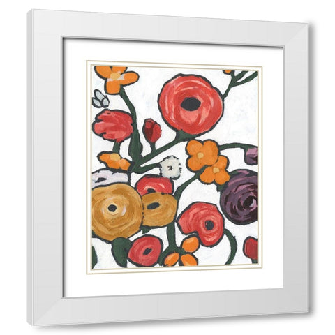 Stretching Blooms I White Modern Wood Framed Art Print with Double Matting by Warren, Annie