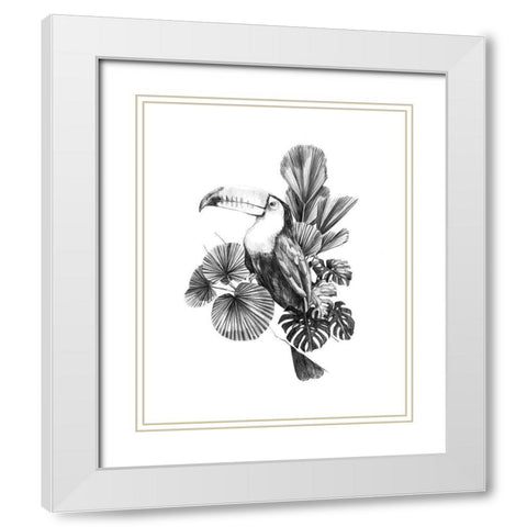 Toucan Toile I White Modern Wood Framed Art Print with Double Matting by Scarvey, Emma