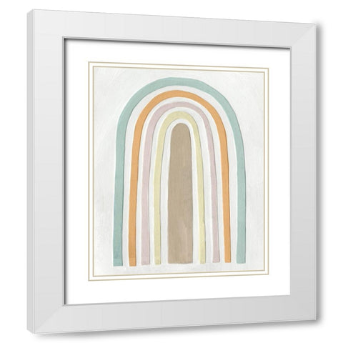 Arco Colori I White Modern Wood Framed Art Print with Double Matting by Scarvey, Emma