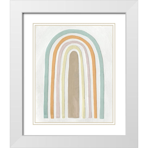 Arco Colori I White Modern Wood Framed Art Print with Double Matting by Scarvey, Emma