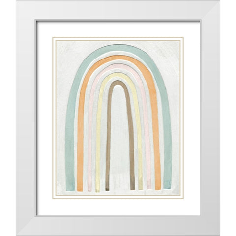 Arco Colori II White Modern Wood Framed Art Print with Double Matting by Scarvey, Emma