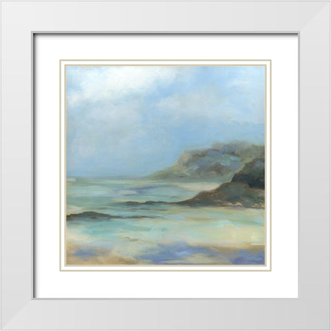 Calm Seas White Modern Wood Framed Art Print with Double Matting by Keusder, Danusia
