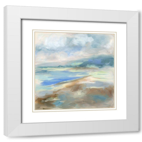 Ocean Breeze White Modern Wood Framed Art Print with Double Matting by Keusder, Danusia