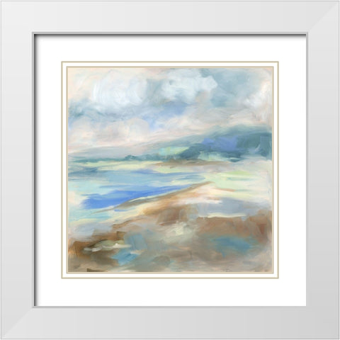 Ocean Breeze White Modern Wood Framed Art Print with Double Matting by Keusder, Danusia