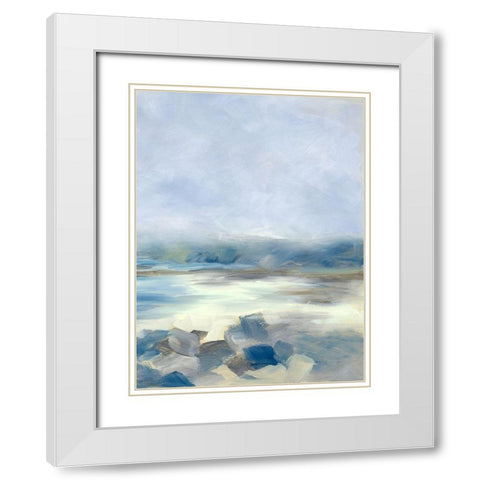 Foggy Shores White Modern Wood Framed Art Print with Double Matting by Keusder, Danusia