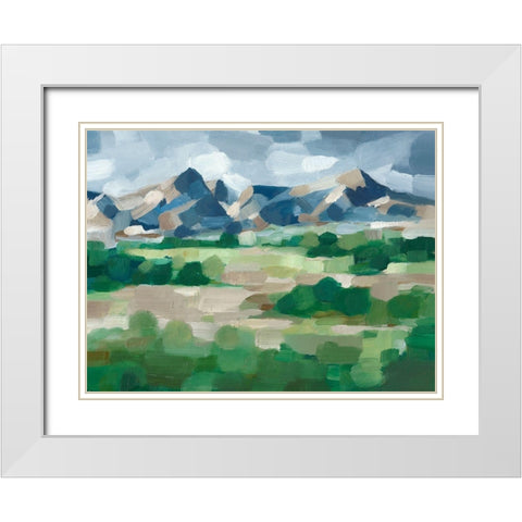 Blue Ridge Valley II White Modern Wood Framed Art Print with Double Matting by Harper, Ethan