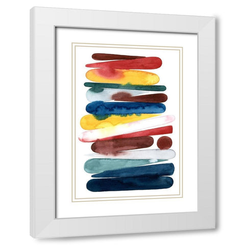 Rainbow Strata I White Modern Wood Framed Art Print with Double Matting by Popp, Grace