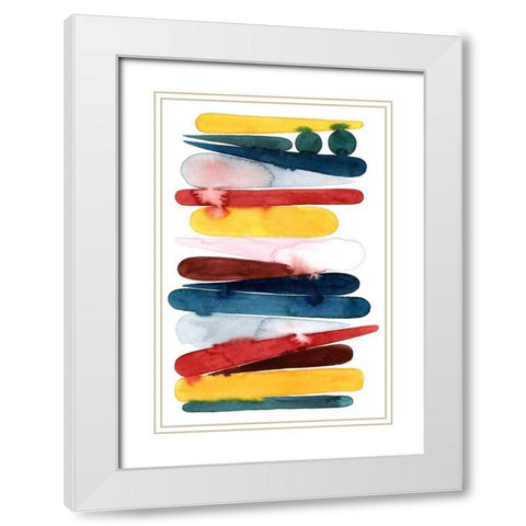 Rainbow Strata II White Modern Wood Framed Art Print with Double Matting by Popp, Grace