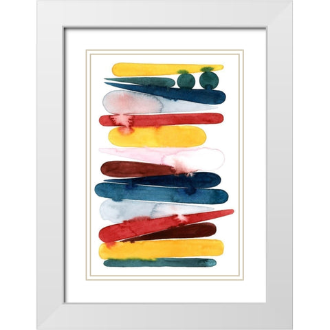 Rainbow Strata II White Modern Wood Framed Art Print with Double Matting by Popp, Grace
