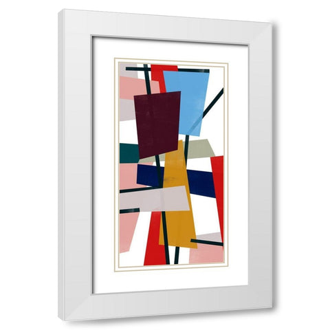Polygon Mobile I White Modern Wood Framed Art Print with Double Matting by Vess, June Erica