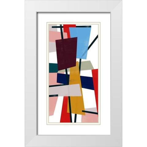Polygon Mobile I White Modern Wood Framed Art Print with Double Matting by Vess, June Erica