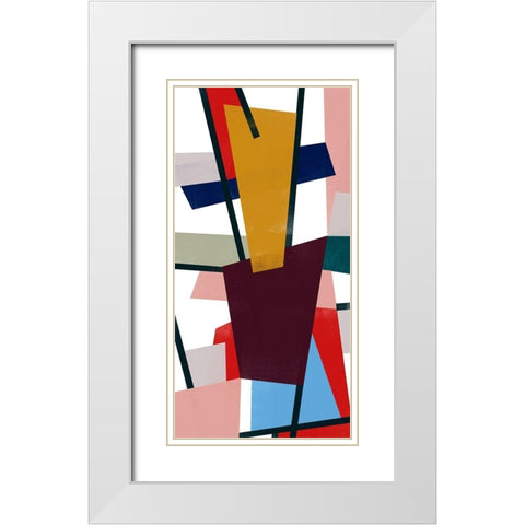 Polygon Mobile II White Modern Wood Framed Art Print with Double Matting by Vess, June Erica