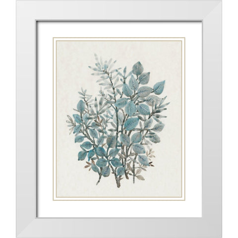 Leaf Arrangement I White Modern Wood Framed Art Print with Double Matting by OToole, Tim