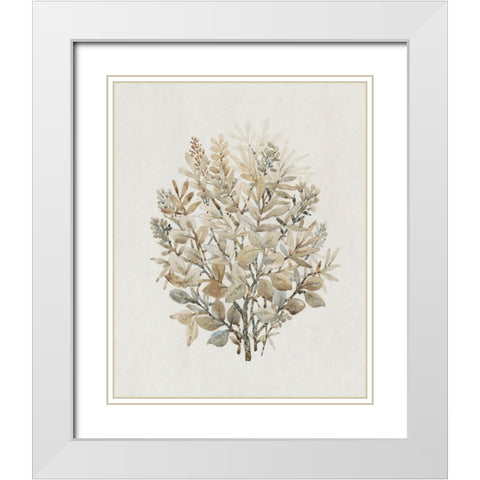 Leaf Arrangement II White Modern Wood Framed Art Print with Double Matting by OToole, Tim