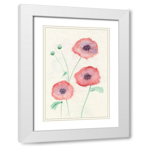 Petite Fleur I White Modern Wood Framed Art Print with Double Matting by Ludwig, Alicia