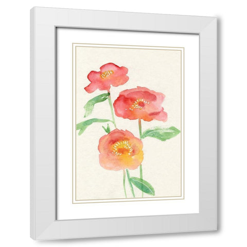 Petite Fleur II White Modern Wood Framed Art Print with Double Matting by Ludwig, Alicia