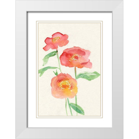 Petite Fleur II White Modern Wood Framed Art Print with Double Matting by Ludwig, Alicia