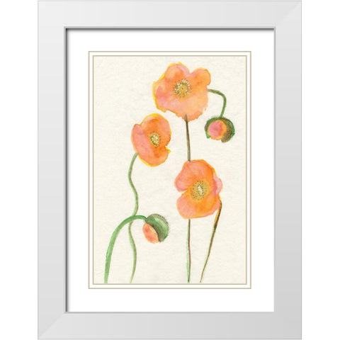 Petite Fleur III White Modern Wood Framed Art Print with Double Matting by Ludwig, Alicia