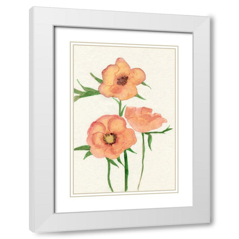 Petite Fleur IV White Modern Wood Framed Art Print with Double Matting by Ludwig, Alicia