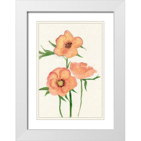 Petite Fleur IV White Modern Wood Framed Art Print with Double Matting by Ludwig, Alicia