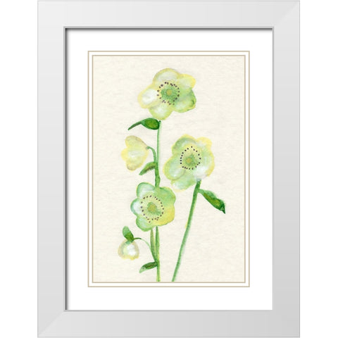 Petite Fleur VI White Modern Wood Framed Art Print with Double Matting by Ludwig, Alicia