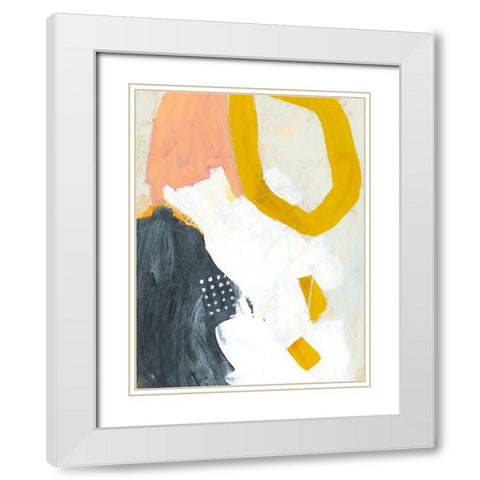 Seismic I White Modern Wood Framed Art Print with Double Matting by Borges, Victoria