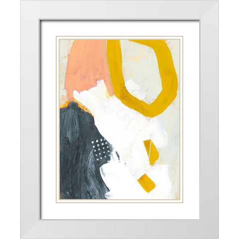 Seismic I White Modern Wood Framed Art Print with Double Matting by Borges, Victoria
