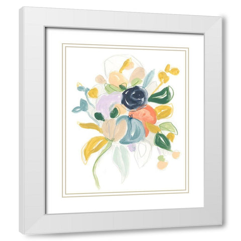 Bijoux Bouquet I White Modern Wood Framed Art Print with Double Matting by Vess, June Erica