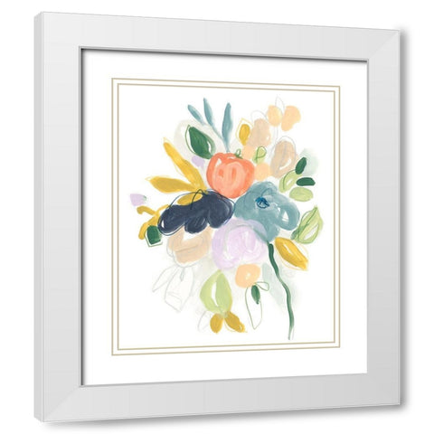 Bijoux Bouquet II White Modern Wood Framed Art Print with Double Matting by Vess, June Erica