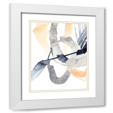 Congruity III White Modern Wood Framed Art Print with Double Matting by Goldberger, Jennifer